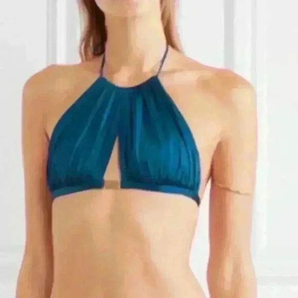 NWT- L'AGENT by Agent Provocateur Taniia Halter Swimsuit Top Sz XS -Blue - Picture 3 of 14